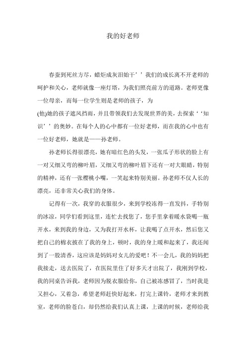 老师您好,我的好老师征文
