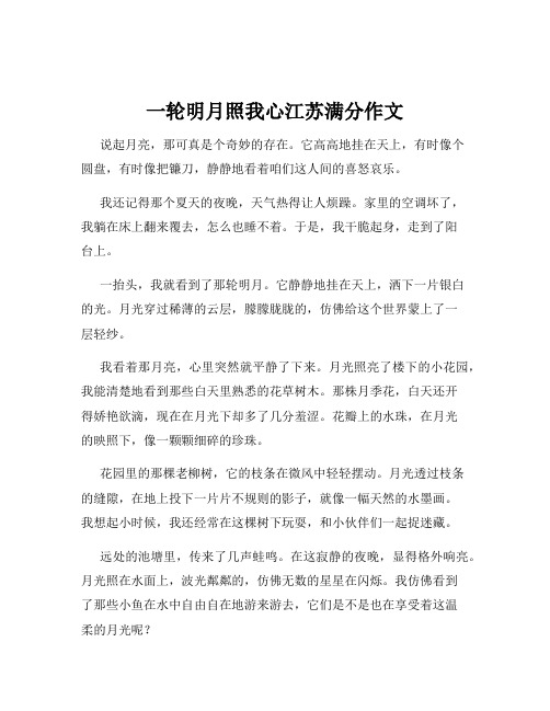 一轮明月照我心江苏满分作文