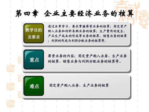 第四章企业主要经济业务的核算