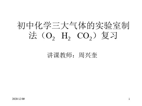 初中化学三大气体的实验室制PPT教学课件