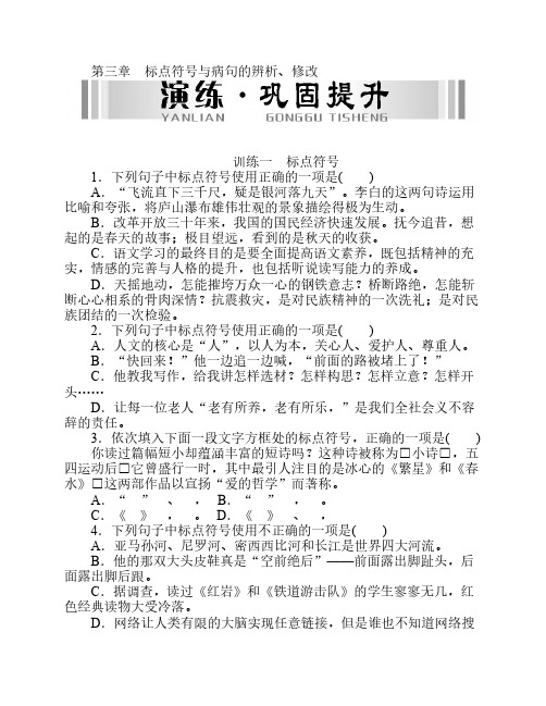 新中考语文配套检测题：标点符号与病句的辨析、修改(含答案解析)