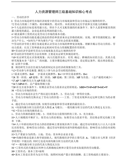 人力资源师三级基础知识核心考点.doc