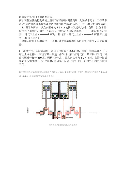 (完整版)四缸发动机气门间隙调整方法