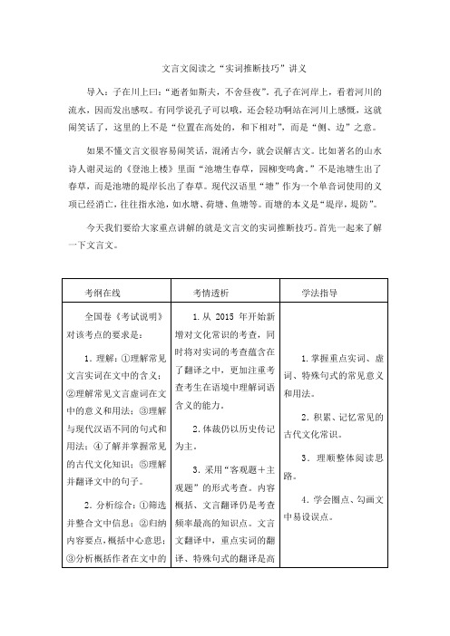 文言文实词推断技巧