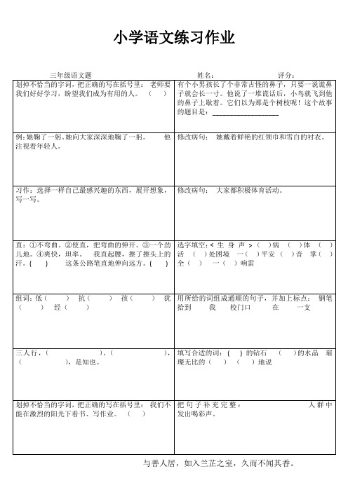 小学三年级语文基础强化训练II (31)