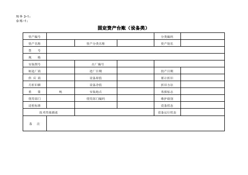 固定资产台账模板