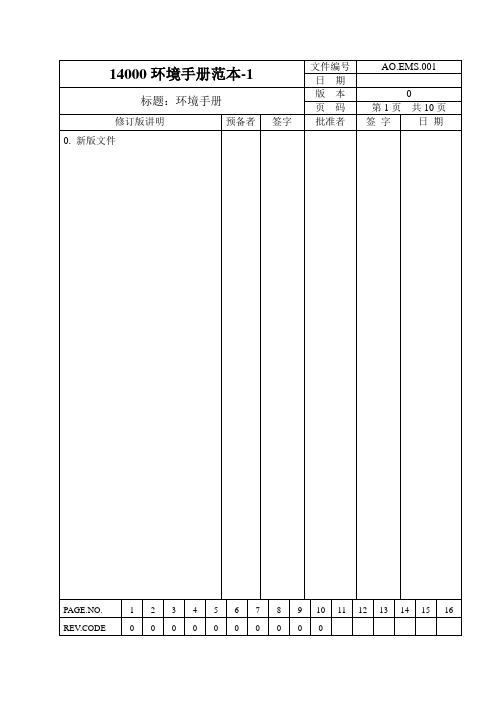 14000环境手册范本-1