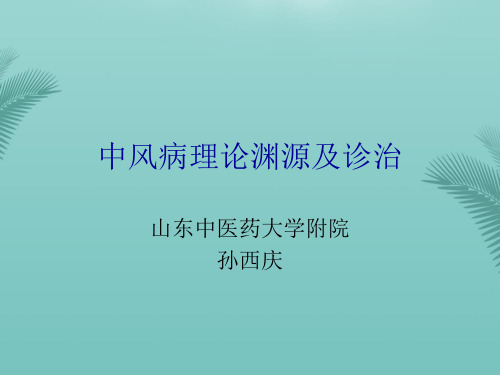 中风病理论渊源及诊治.优秀精选PPT