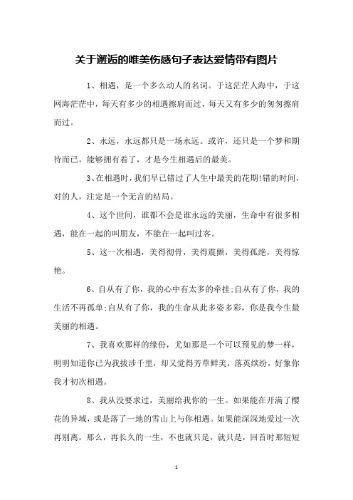 关于邂逅的唯美伤感句子表达爱情带有图片