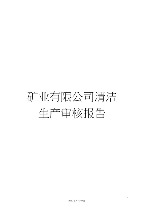矿业有限公司清洁生产审核报告