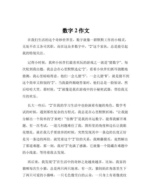 数字2作文