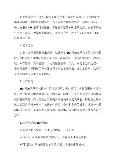 erp沙盘4年30万起手最佳方案