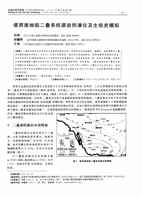 塔西南坳陷二叠系烃源岩热演化及生烃史模拟