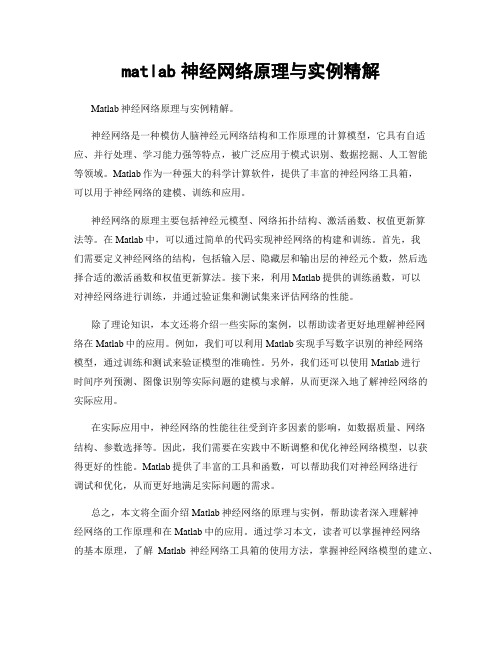 matlab神经网络原理与实例精解