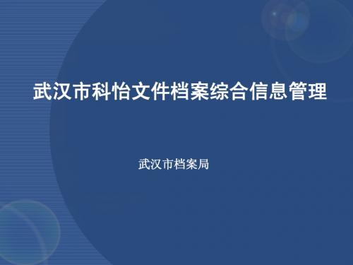 武汉市科怡文件档案综合信息管理