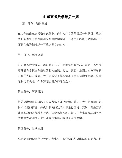 山东高考数学最后一题