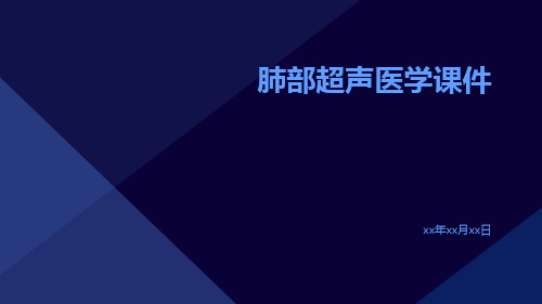 肺部超声医学课件