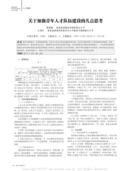 关于加强青年人才队伍建设的几点思考