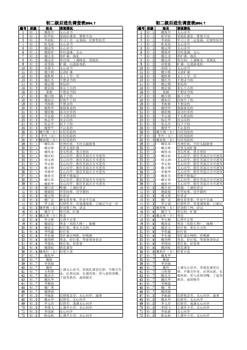 后进生调查