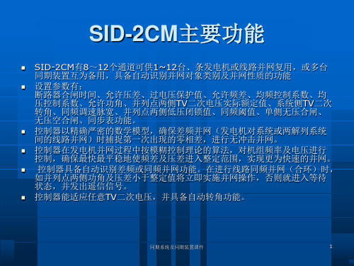 同期系统及同期装置课件