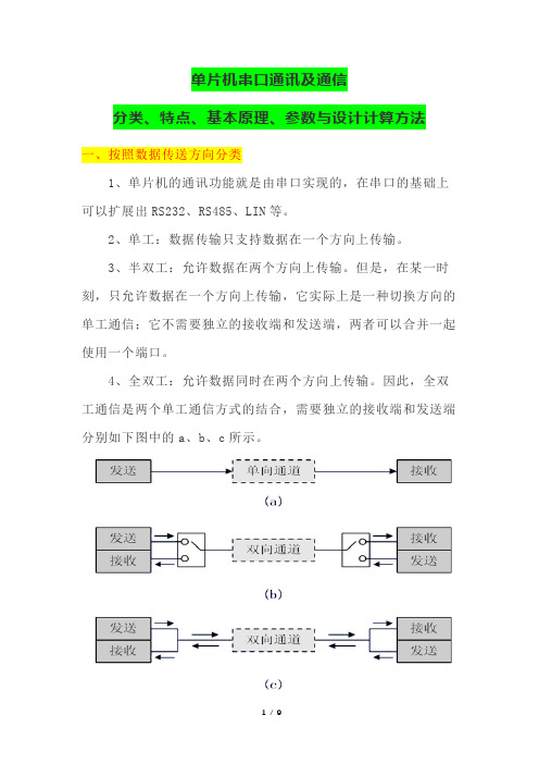 单片机串口通讯及通信分类、特点、基本原理、参数与设计计算方法(图文并茂解析)