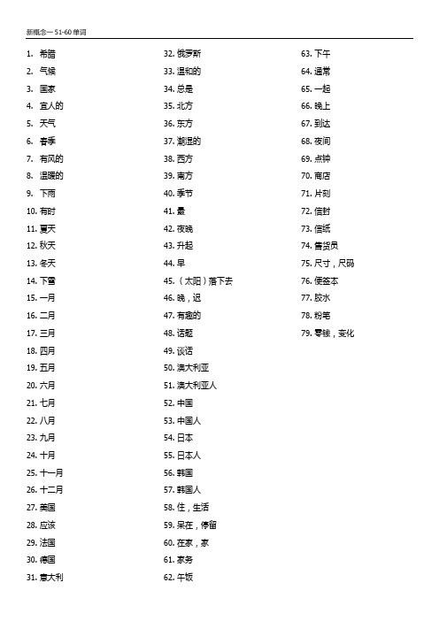 新概念51--60单词