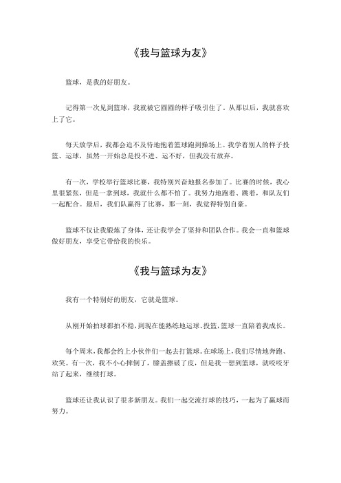 我与篮球为友作文500字