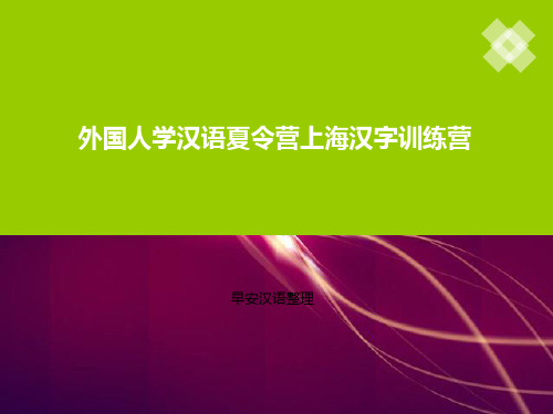 完整版外国人学汉语夏令营上海汉字训练营.ppt