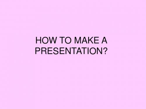 how to make a presentation