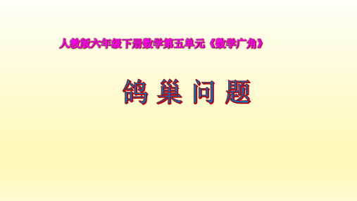 六年级数学下册课件 5 数学广角—鸽巢问题 人教新课标(共15页ppt)