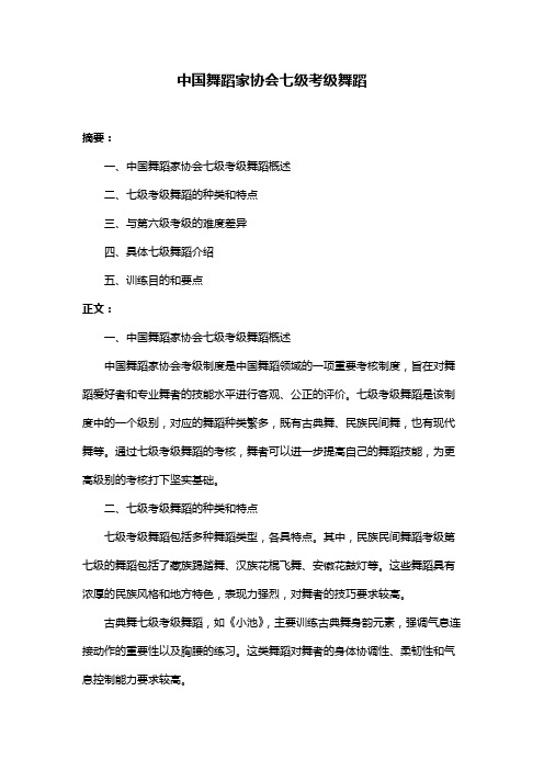 中国舞蹈家协会七级考级舞蹈