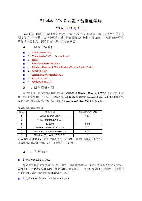 WINCE 6.0 开发平台搭建