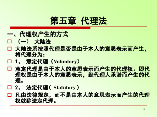 第五章 国际商法代理法