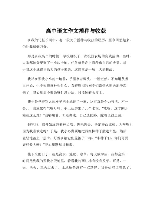 高中语文作文播种与收获