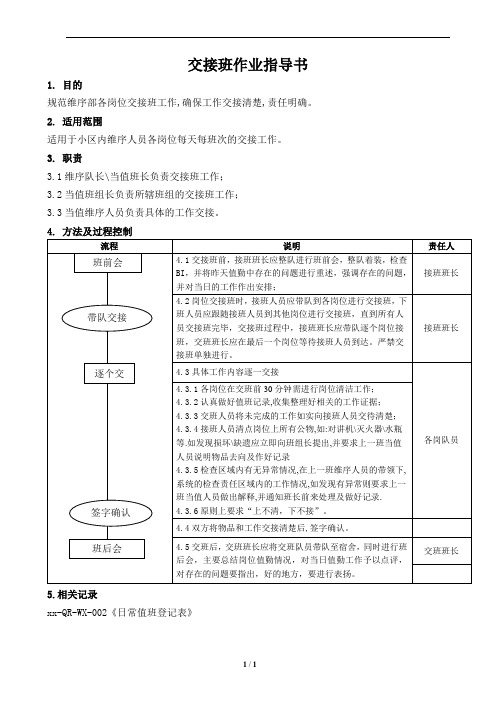 交接班作业指导书