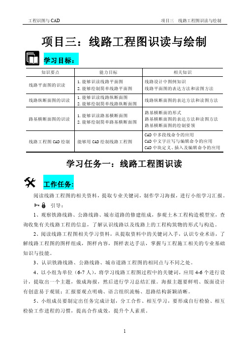 项目三线路工程图识读与绘制-陕西铁路工程职业技术学院