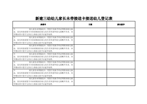 2019-2020幼儿家长未带接送卡接送幼儿登记表[2]