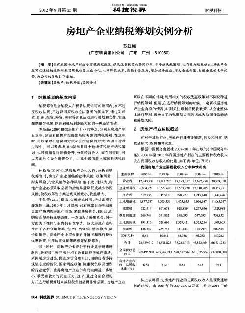 房地产企业纳税筹划实例分析