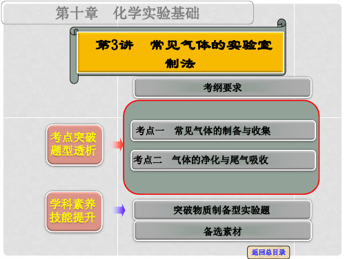 高考化学一轮专题复习 第十章 第3讲 常见气体的实验室制法课件 新人教版