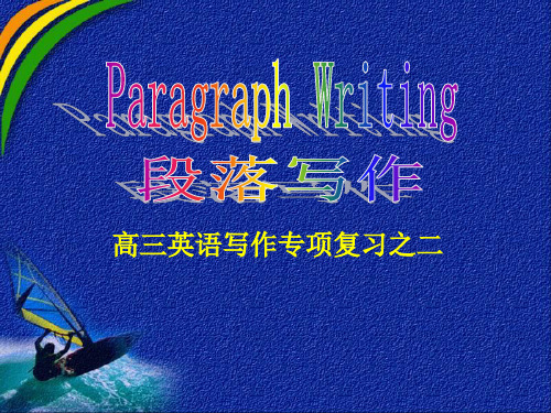 高中英语写作书面表达ParagraphWriting公开课说课课件,说课稿,教学课件,反思,点评1