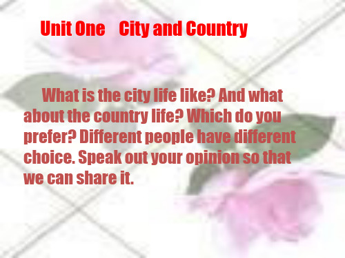 高中英语 Unit 1 Lesson4 City And Country课件 北师大必修1