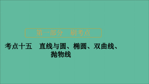 2020届高考数学大二轮复习刷题首选卷第一部分刷考点考点十五直线与圆、椭圆、双曲线、抛物线课件理