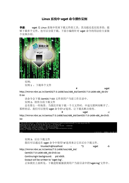 Linux系统中wget命令操作实例