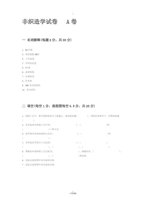 东华大学非织造历年试题