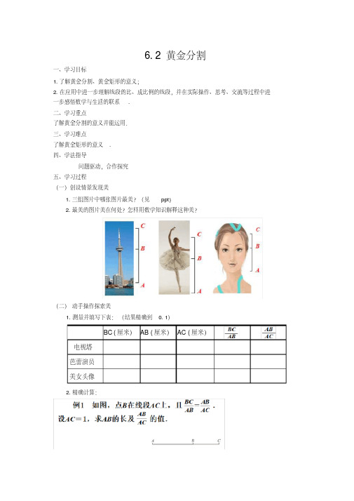 新苏科版九年级数学下册《6章图形的相似6.2黄金分割》教案_15