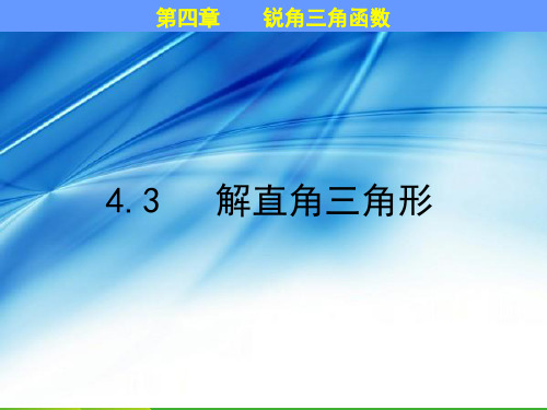 湘教版九年级数学上册《解直角三角形》课件