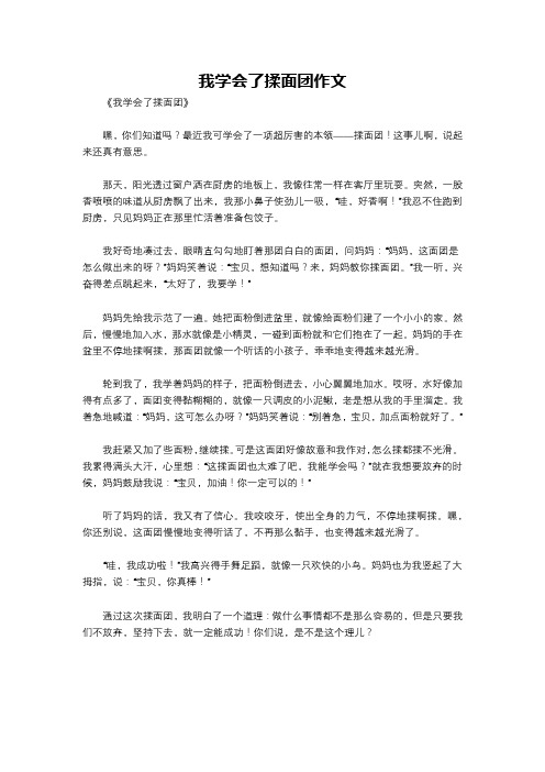 我学会了揉面团作文