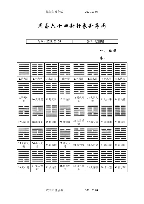 周易六十四卦卦象卦序图之欧阳理创编