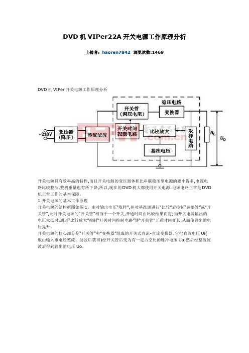 DVD机VIPer22A开关电源工作原理分析