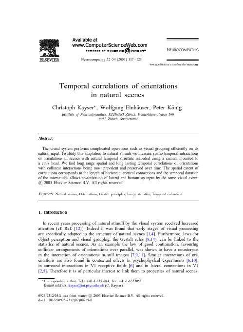 Temporal correlations of orientations